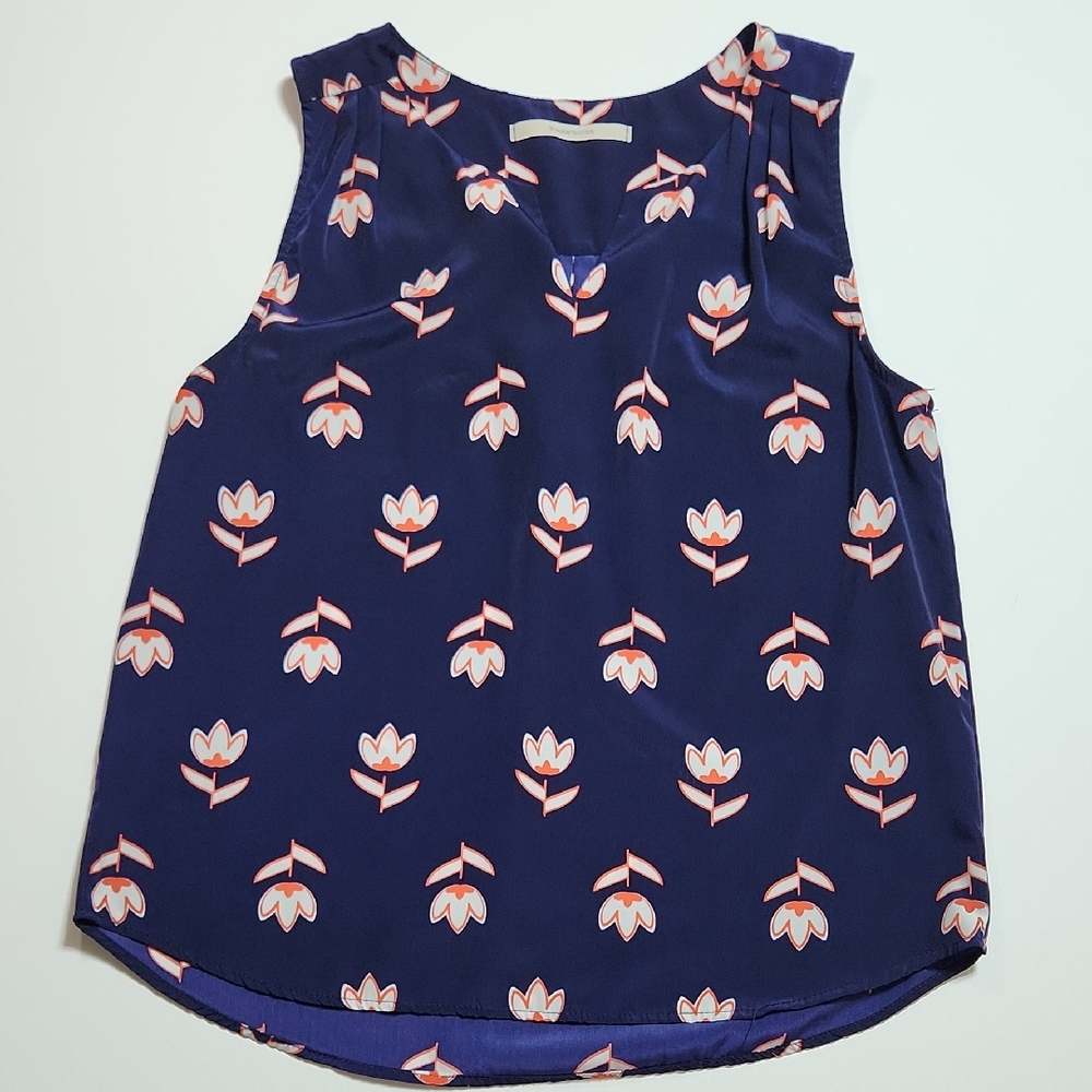 41 Hawthorn Stitch Fix Navy Floral Sleeveless Blouse Women’s Medium